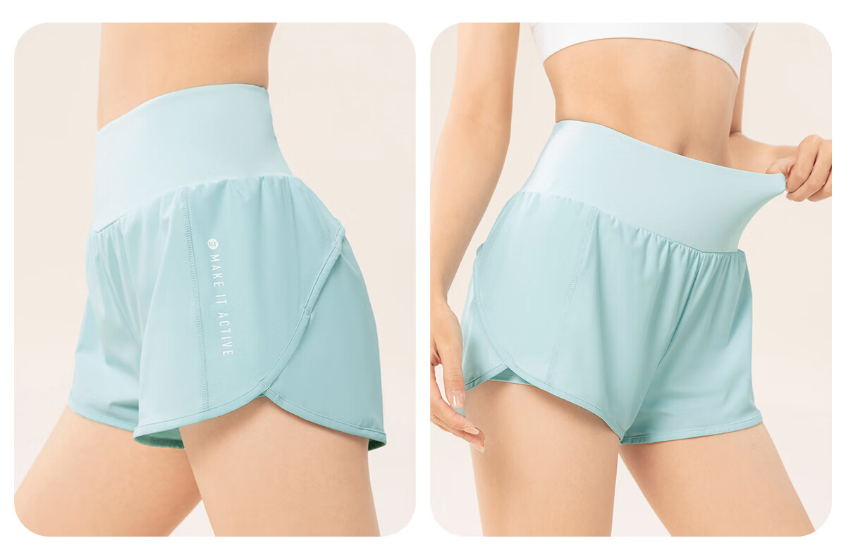 361° Sports Fitness Yoga Shorts, Lightweight Summer Style, Anti-Exposure, Fake Two-Piece Design, Running Sports Breathable Shorts for Outdoor Wear 28