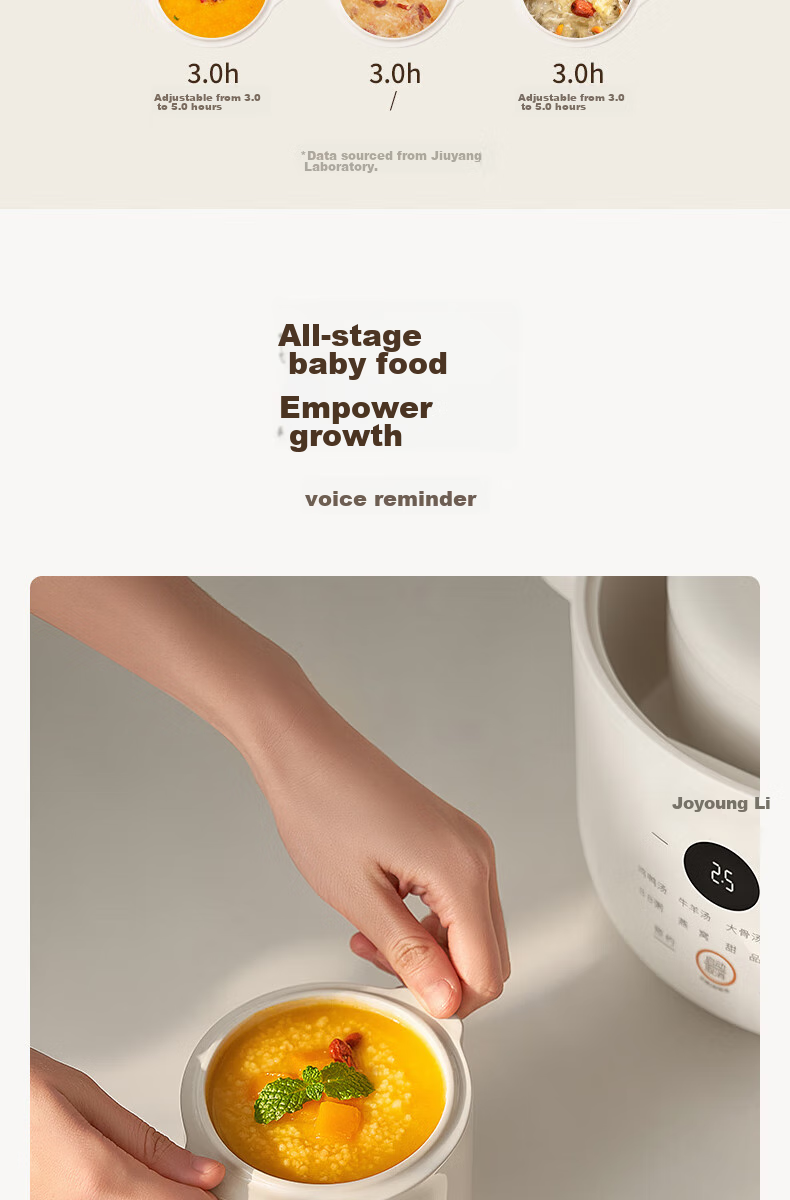 Joyoung Electric Stew Pot, Double Boiler, Multi-Functional Pot, Baby Food Cooker, Soup Pot, Bird's Nest Stew Pot, Soup Stew Pot, Steamer, One Pot with Three Inner Pots GD187 9