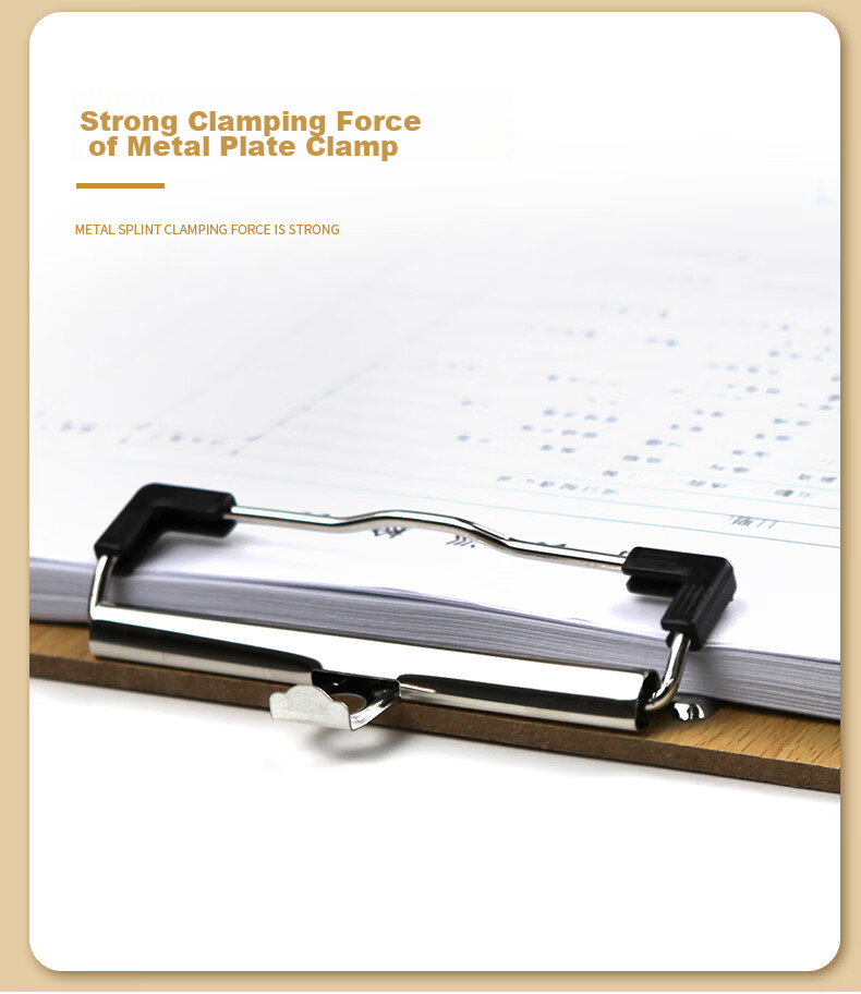Bailiwen H805 Wooden Clipboard A4 File Folder, Wall-Mountable Document Holder, Restaurant Menu Holder, Drawing Board, Exam Paper Holder, Student Writing Pad, Storage Folder 4
