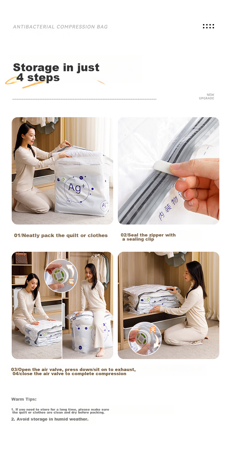 Taili Antibacterial Vacuum Compression Storage Bag, Clothing Packing Organizer, Maternity And Baby Quilt, Down Compress Dual-Use, 1 Medium Flat Surface 14