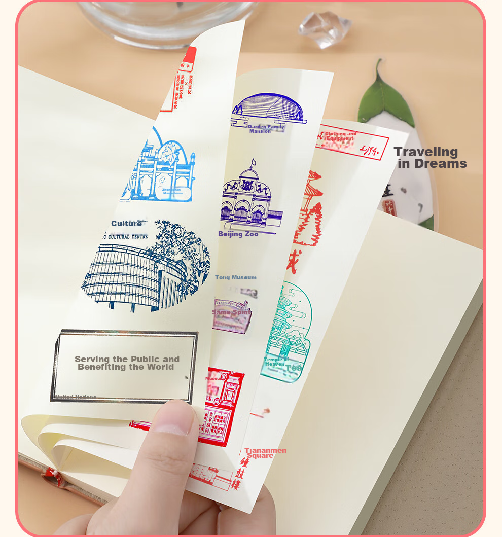 Faramon Travel Stamp Collection Book B6 Handbag Stamp Album Museum Stamp Collection Book Travel Souvenir Blank Notebook Check-In Journal Scenic Spot Visit Book Black 7