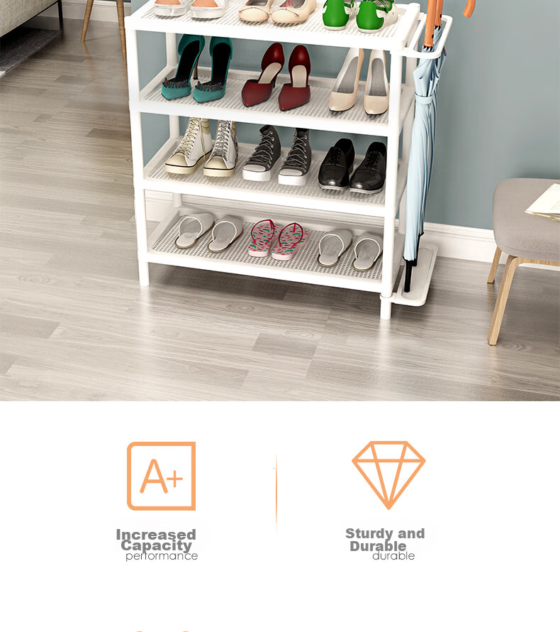 Leaijia Multi-Tier Shoe Rack, Simple Storage Shelf, Multifunctional Organizer, Plastic Living Room Entryway Balcony Dormitory Reinforced Shoe Cabinet 2