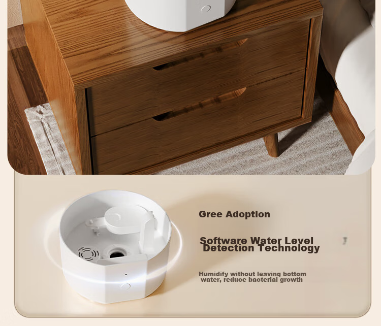 GREE Humidifier for Home, Quiet Bedroom Bedside Small Size for Mothers And Babies, Antibacterial Detachable Air Humidifier for Office Desk Floor Large Mist Output Dormitory Heating Moisturizing (X70a) 9
