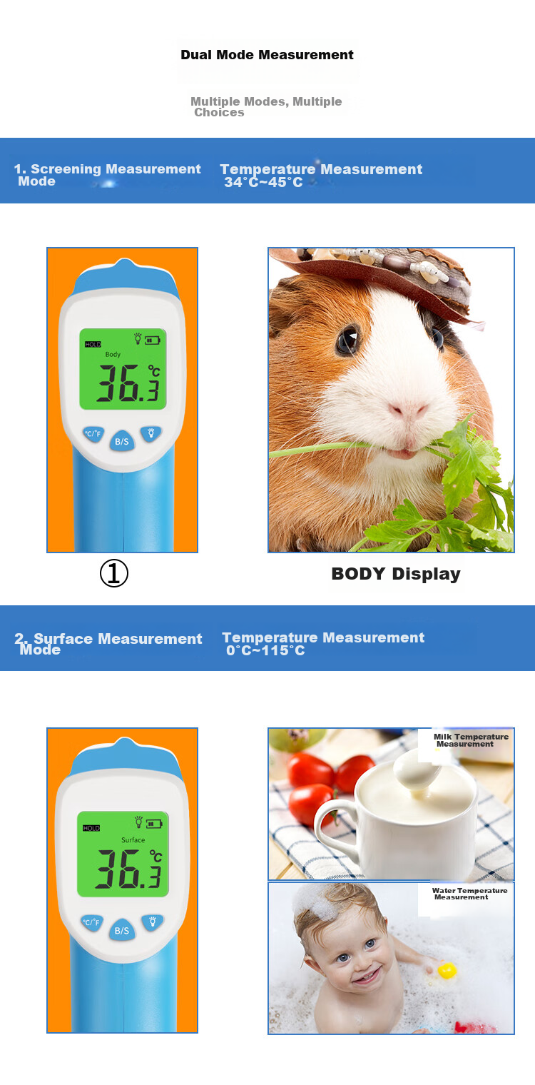CEM Infrared Thermometer High Precision Industrial Grade Temperature Gun AS400+ Color Screen Digital Handheld Thermometer 2