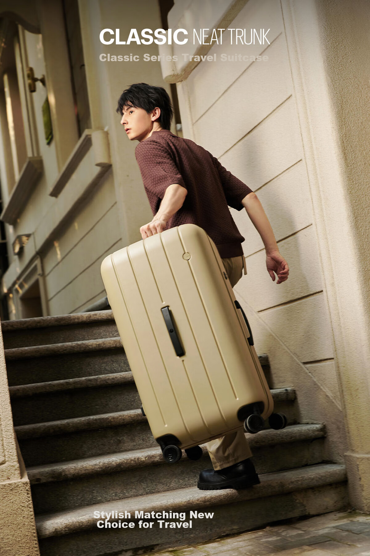 ITO CLASSIC NEAT Sand Brown 30-Inch Large Capacity Suitcase Trolley Case, Sold by JD Travel Password Lock Luggage 1