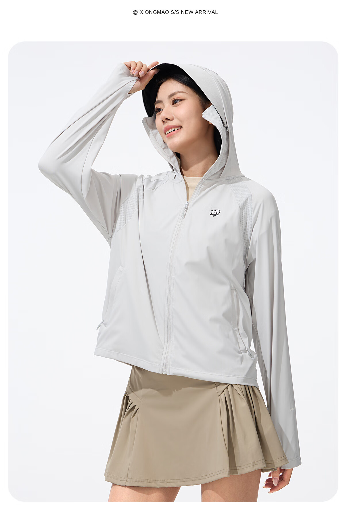 CAMEL [Panda Collaboration], Cool White Outdoor Sun Protection Clothing for Men And Women, UV-Resistant Ice-Cool Sun Protection Garment 37