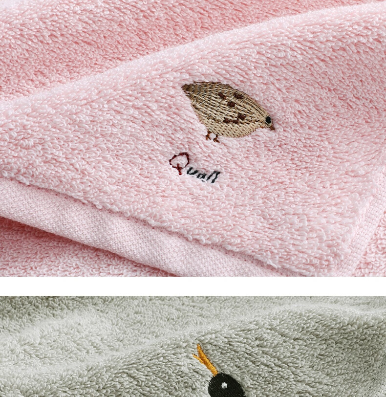 Jinhao A-Class Pure Cotton Face Towels for Children, 100% Cotton Facial Cloths, Women's Towels, Ins Embroidered, Pack of 5 13