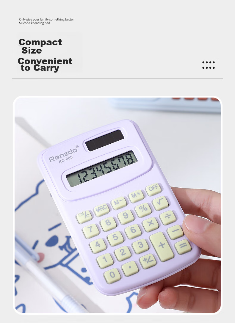 Shaonianban Calculator, Portable Silent Mini Cute Small for Primary And Middle School Students, Specialized for Accounting And Exams, Math Calculation Mini 8-Digit, Macaron Blue Color 5