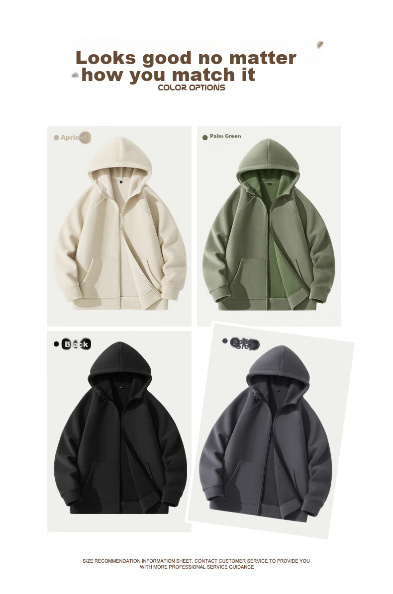 Jeanswest Winter Jacket for Men, Fleece-Lined Thickened Maillard And Down Hooded Jacket, Loose Casual Hoodie for Teenagers And Students 4