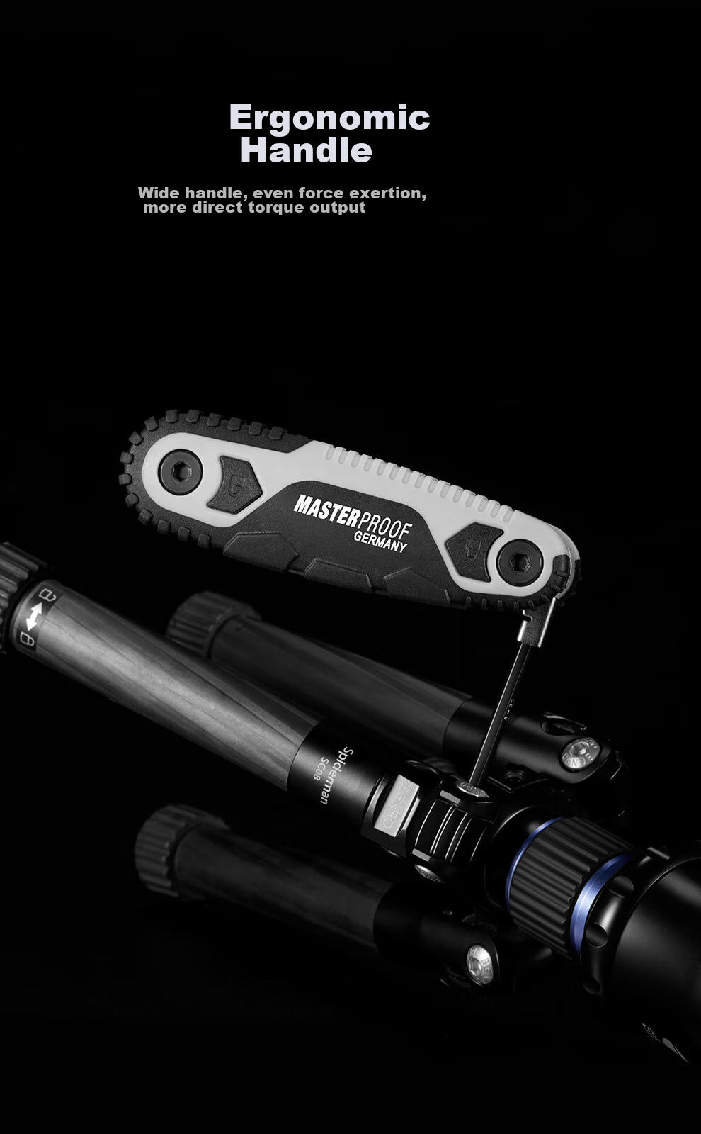 MASTERPROOF Folding Hex Key Set, Foldable Flat-Head Metric T-Shaped Hex Key, Bicycle Repair Tool 8