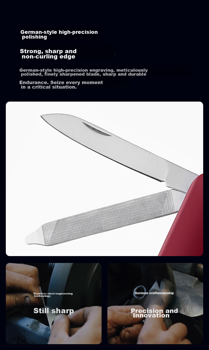 ZWILLING Multifunctional Military Knife Nail Clipper Nail Cutter Nail Scissors German Brand with Keychain Portable Tool Blue 11