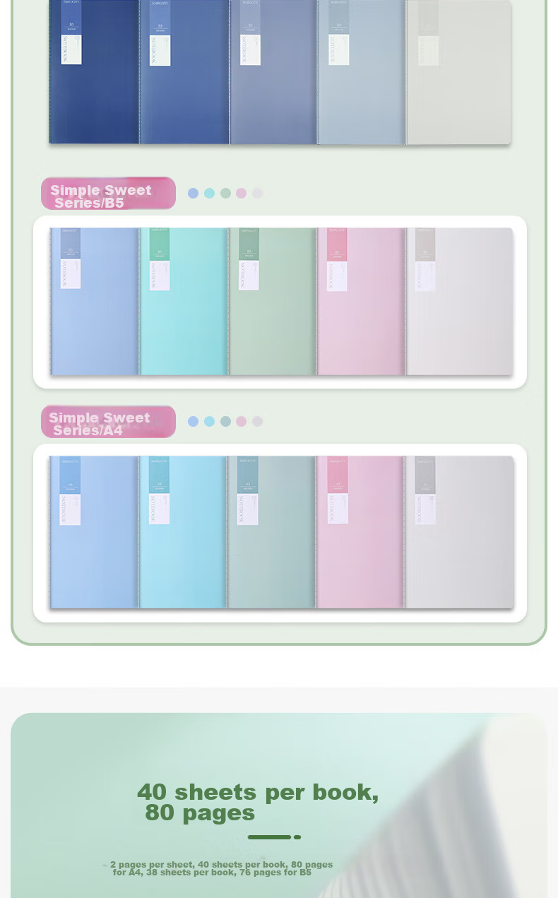 Youxueku A5 Soft Cover Lined Notebook, High-Quality Stitched Notebook for Students And Exam Preparation, Error Correction Book with Text Style, Sweet Design, 4-Pack Set, Mid-Autumn Festival Gift 5