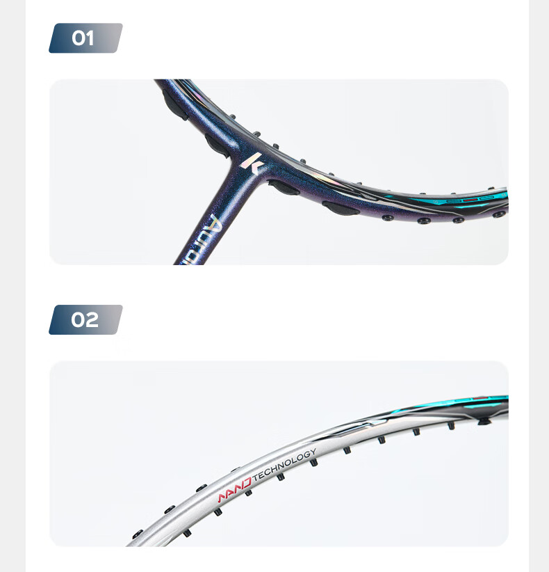 KAWASAKI Aurora 50S Badminton Racket 5U Full Carbon Professional Ultra-Light High Tension Offensive (Pre-Strung) 13
