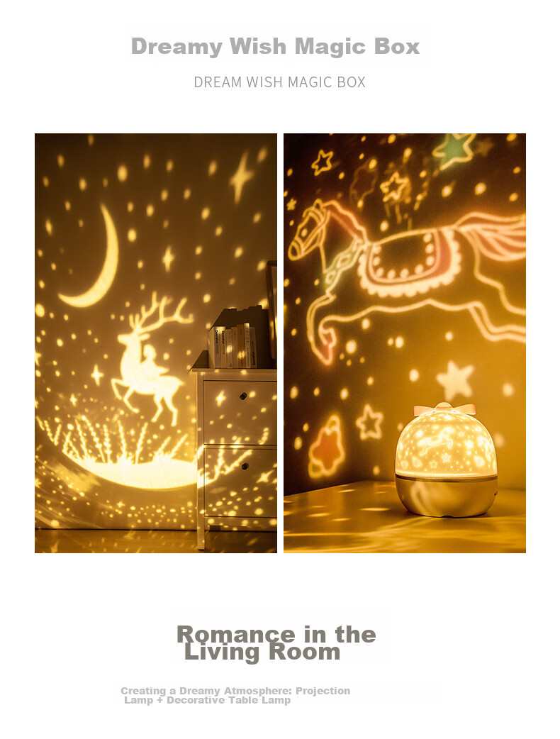 Xifeng Starry Sky Projection Lamp, Night Light, Bedroom Atmosphere Lamp, Children's Projector, Birthday Gift for Girls, High-End 16