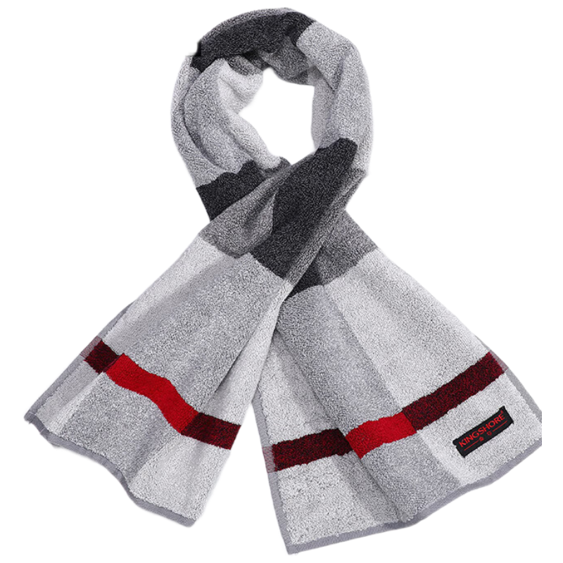 KING SHORE Sports Towel, 3A Antibacterial, Extra Large And Thick Pure Cotton Towel, Fitness Running Specific Face Washing Towel, Gray, 112*30cm