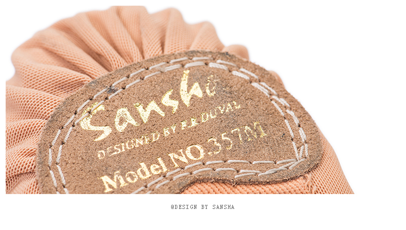 Sansha Adult Ballet Practice Shoes, Elastic Mesh with Leather Sole, Cat Paw Shoes, Dance Soft Shoes, Breathable, 357X Meat Size 40 21