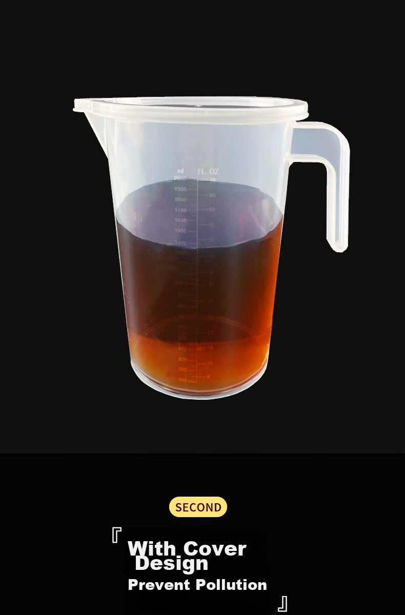 Babike Measuring Cup, 1 Liter * 1 with Lid, Food-Grade PP Plastic, Kitchen Baking Water Cup, Heat-Resistant Milk Measuring Cup 4
