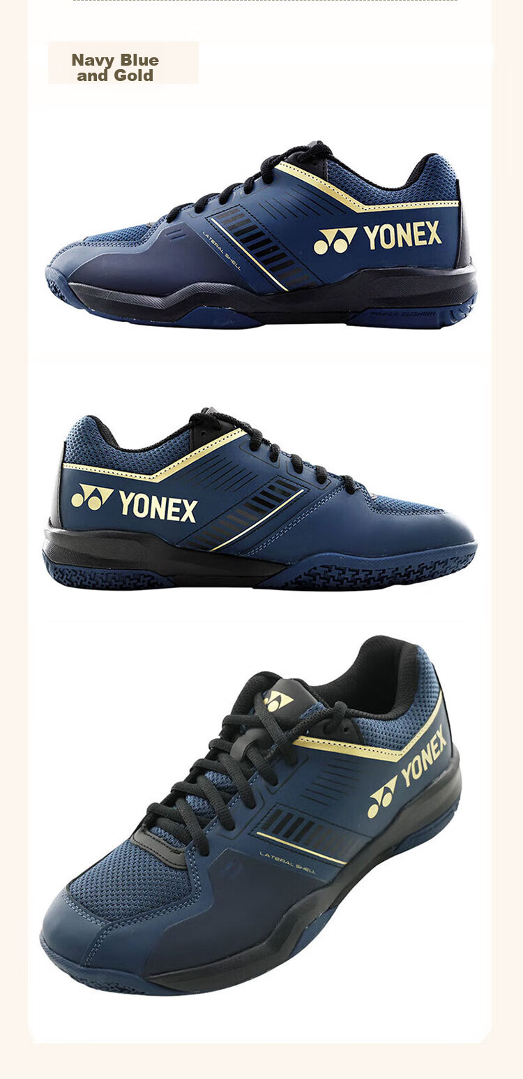 YONEX Badminton Shoes, Shock-Absorbing, Breathable, for Competition And Training, Wide Fit, Comfortable, SHBSF1WEX, White And Gold, Size 42 11