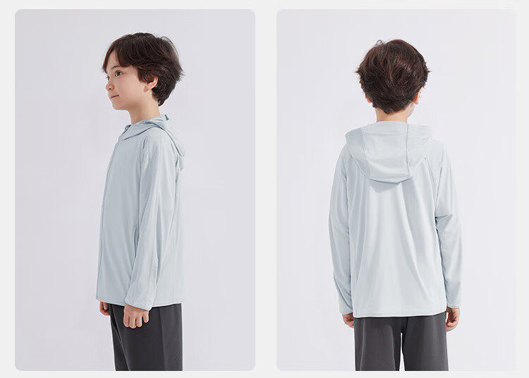 JD Jingzao [Cloud Sense Sunscreen] Children's Sun Protection Clothing Girls Boys 2024 Summer UV Protection Gray 150/72 17