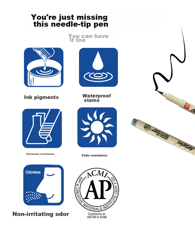 SAKURA PIGMA PIGMA Needle-Tip Pen, Waterproof Line Drawing Pen, Imported from Japan for Sketching, Manga, Student Design And Anime, Gray Outlining Pen, No. 01 0.25mm Cool Gray 4