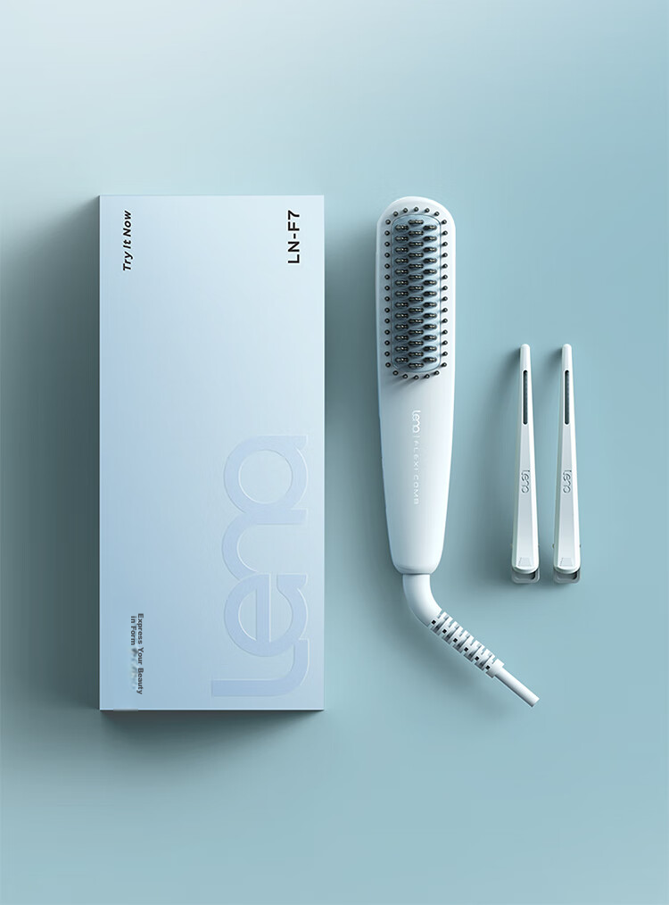 Lena Ionic Straightening Brush, Volumizing Brush with Inner Teeth, Mini Portable Bangs Curling Iron, Hair-Friendly Travel Straightener for Short Hair, Gift LN-F7 25