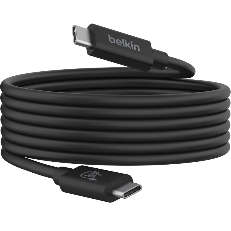BELKIN Thunderbolt Expansion Screen Mirroring USB4 Full-Function Data Cable, 1.2 Meters Compatible with Thunderbolt 3, Transmits 4K@60Hz, Type-C Cable, 240W Fast Charging, 20Gbps