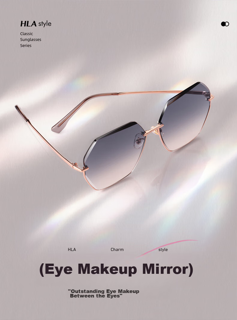 HLA Nylon Sunglasses, Fashionable Sunglasses for Women, Sun Protection And UV Protection Glasses, Driving Glasses, All Gray Color 1