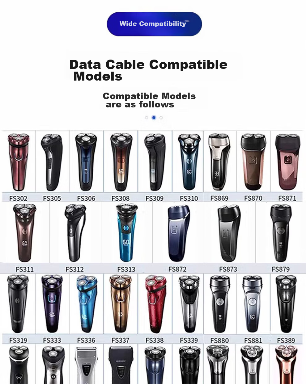 KOVOL Compatible Charging Cable for Flyco Shavers, Universal Power Cord for Barber Shavers FS339/372/373/375/376/377/619/620 9