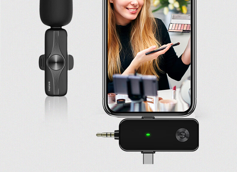Masentek AP003 Wireless Lavalier Microphone, Douyin Live Streaming Online Class Microphone Recorder, Compatible with Apple Android Type-C Phones Computers 3.5mm Cameras 2