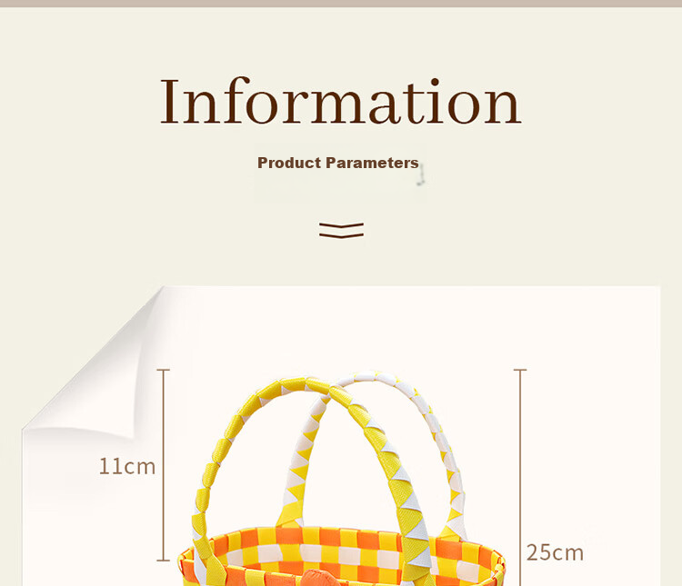 TaTanice Handbag Woven Bag, Mid-Autumn Festival Gift Birthday Storage Bag, Colorful Woven Basket Shopping Tote 6