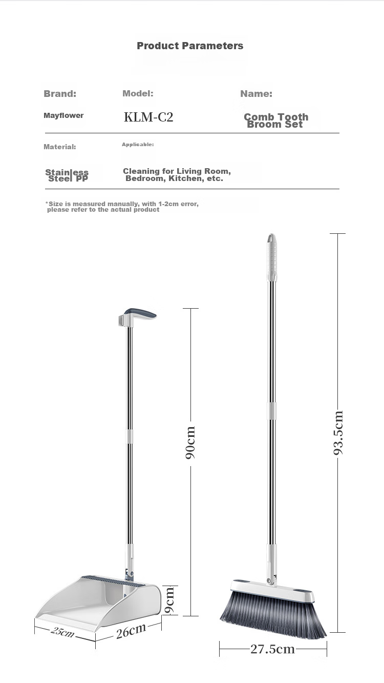 Wuyuehua Broom And Dustpan Set with Magnetic Attachment, Household Double-Comb Broom for Sweeping Floors, Foldable Hair Cleaning Tool 11