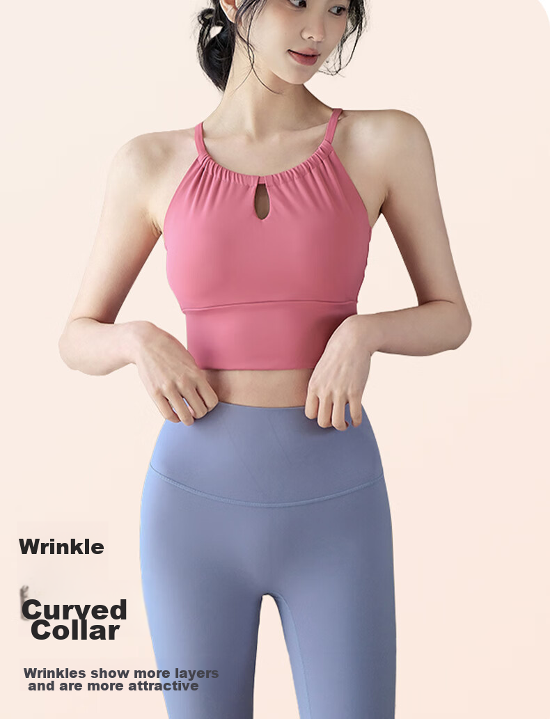 XUEXIMAN Sports Bra for Women, Beautiful Back Design, Shock-Absorbing, Suitable for Running, Yoga, Pilates, Training, Fitness, One-Piece Bra, Summer Wear 5