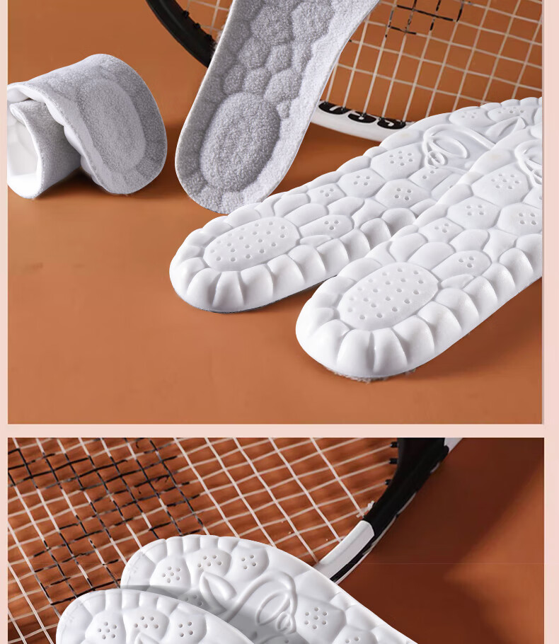Warrior Warm Fleece-Lined Sports Insoles for Men And Women, Winter Cotton Cold Protection R16036 Gray 45-46 17