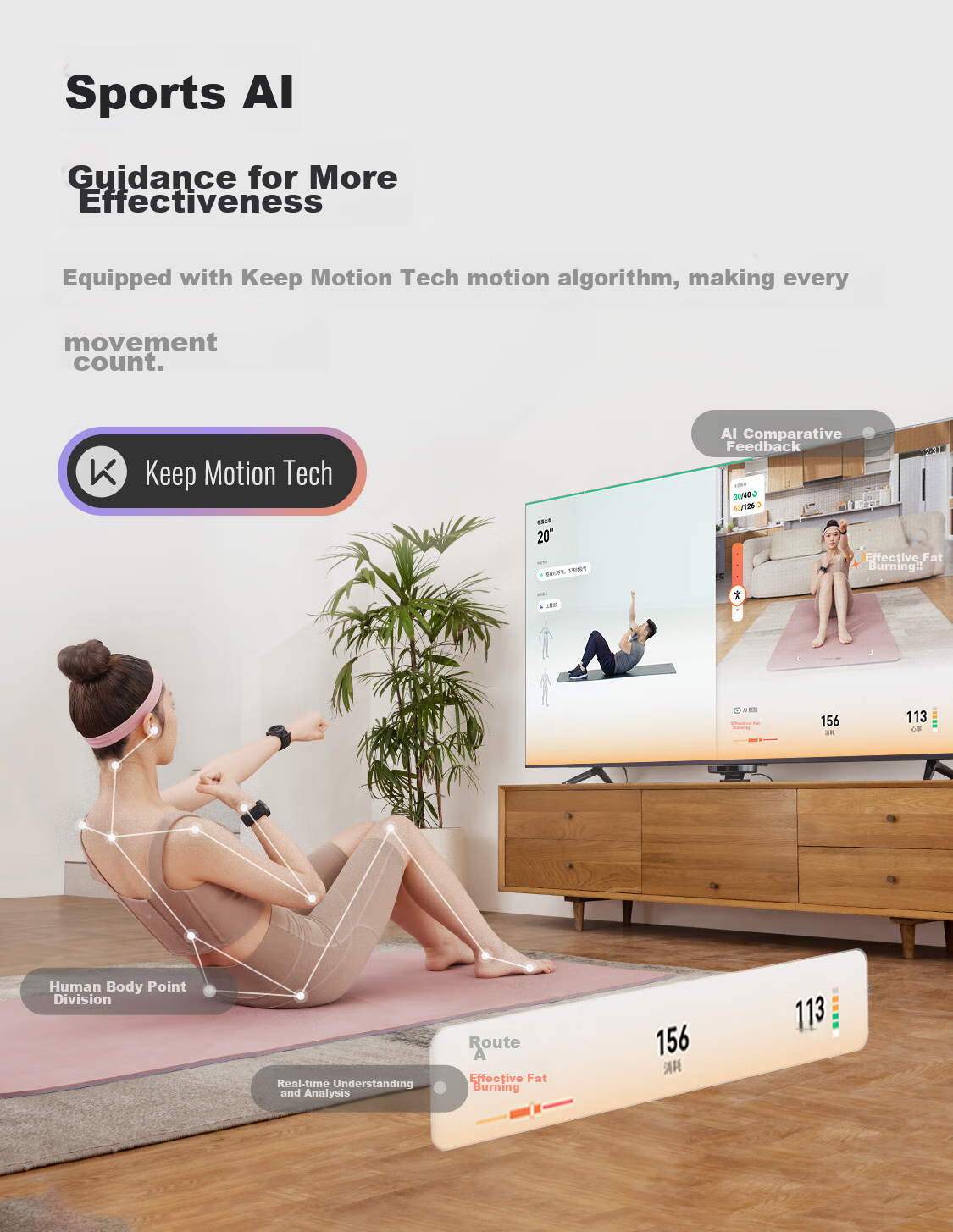 Keep Fitness Mirror Exercise Sensing Machine KS Smart Game Console with AI Guidance And Scoring, Motion Sensing Exercise Console 10