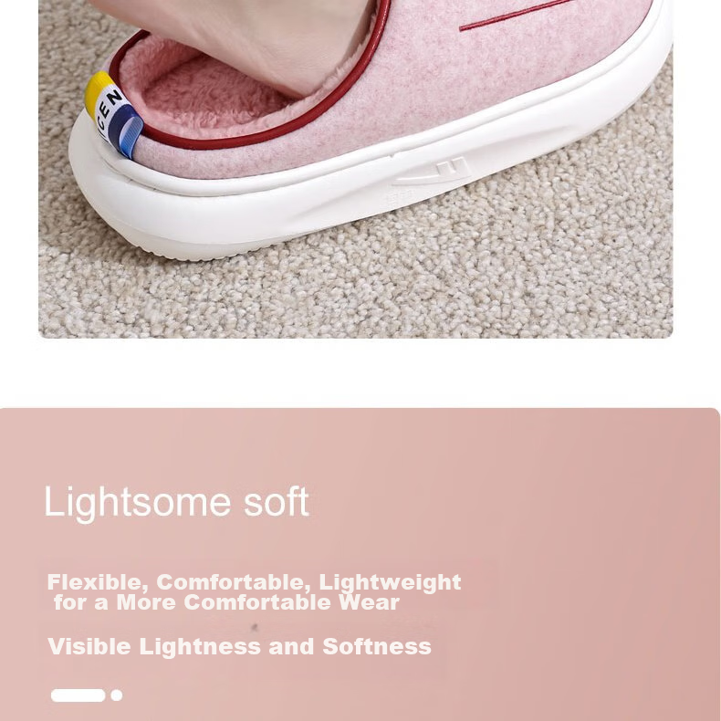Huili Cotton Slippers, Thick Autumn And Winter Indoor/outdoor Couple Non-Slip Fleece-Lined Warm Cotton Shoes, HL0676, Brown, Size 42-43 9