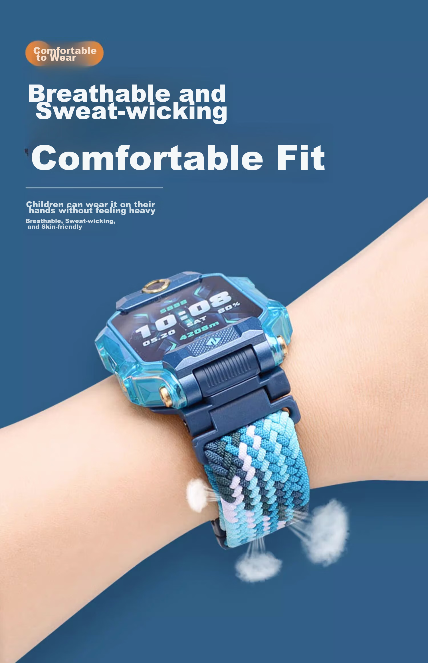 Iboann Silicone Replacement Strap for Xiaotiancai Z11/Z10/Z9/Z8/Z7S/Z6Pro/Z5/D2A/D3S/D5/Q2A/Q1 Kids Smartwatch 8