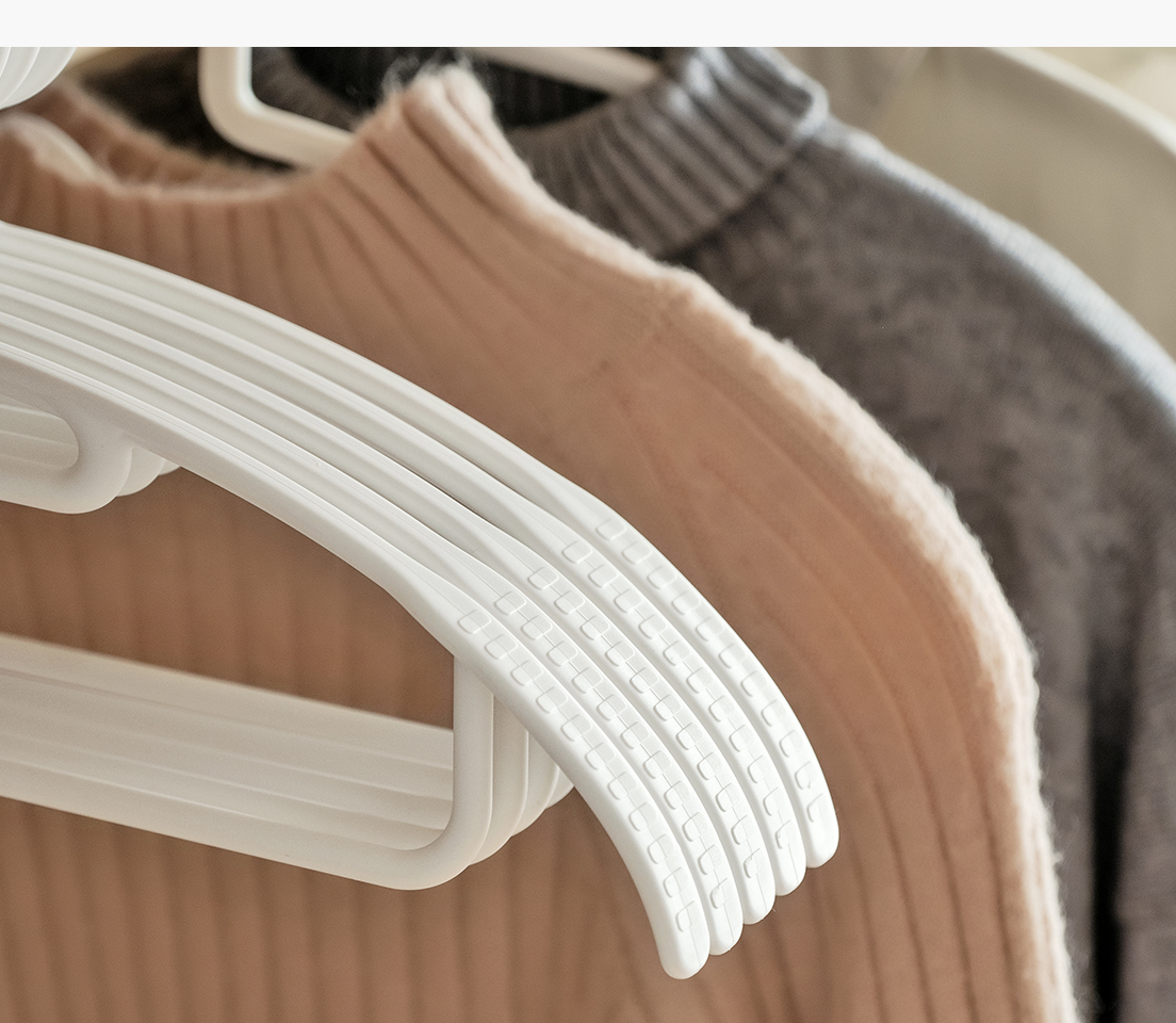 Lanjiaoluo Non-Slip Hangers for Adults, Thickened Wide Shoulder Gray 10-Pack Drying Rack 4