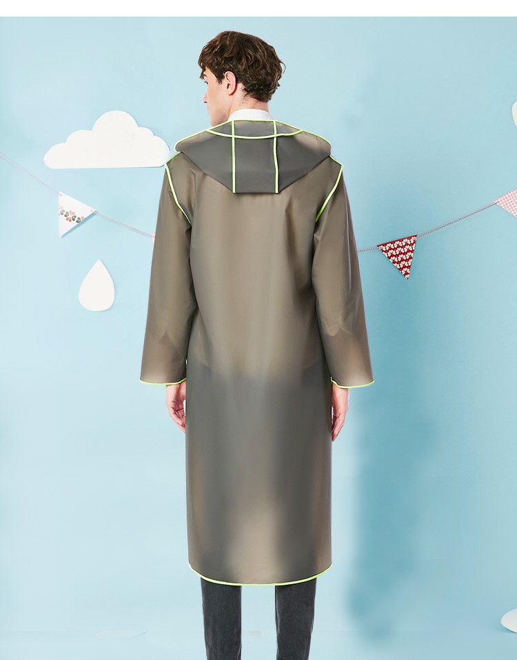 Etravel Non-Disposable Raincoat Stylish Slim Fit Unisex Long Thick Walking Hiking Rain Poncho Men's One Size 6