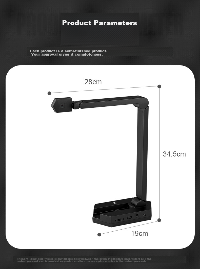 NTEUMM 16 Million Pixel High-Definition Video Document Camera, Exam Paper Teaching Projector, Calligraphy Painting Projection Live Streaming Camera Online Course Recording High-Speed Camera SD-9000 12