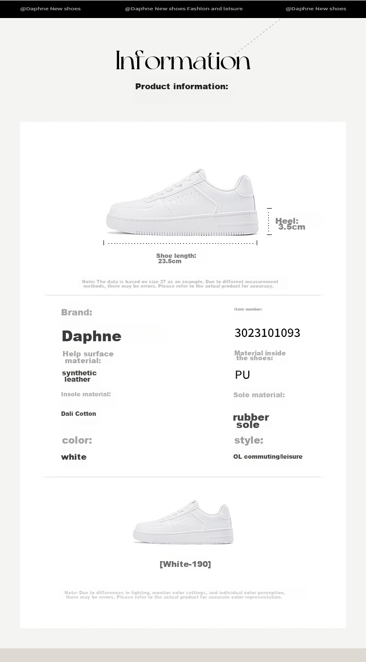 DAPHNE Women's White Sneakers for Spring And Autumn, Breathable Comfortable Sports Shoes, Fashionable Versatile Thick-Soled Skateboard Shoes, Beige, Size 38 5
