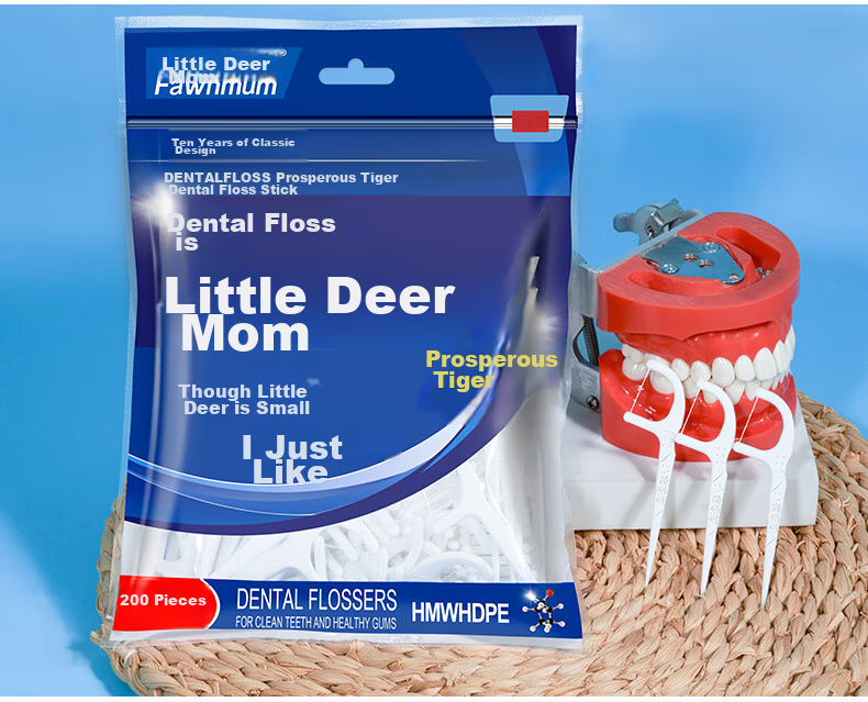 FAWNMUM Dental Floss Picks Family Pack, 200 Pieces/bag * 3 Bags Total 600 Pieces, Portable Box for Easy Carrying 14