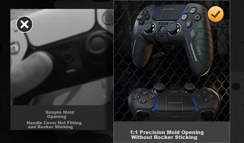Jemdo Silicone Protective Case for PS5 Controller Slim, Anti-Slip, Sweat-Resistant, Compatible with DualShock Controller, Touch Control Stickers, And Accessories [Mechanical Purple] 14