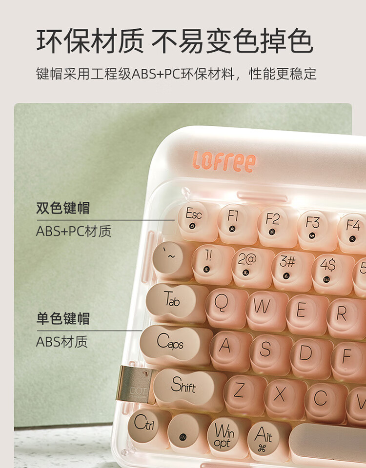LOFREE EH121 Foundation Liquid, Sugar Bean Three-Mode Digital Keyboard, Bluetooth Mini Keyboard, Calculator, Suitable for Finance And Office Use 7