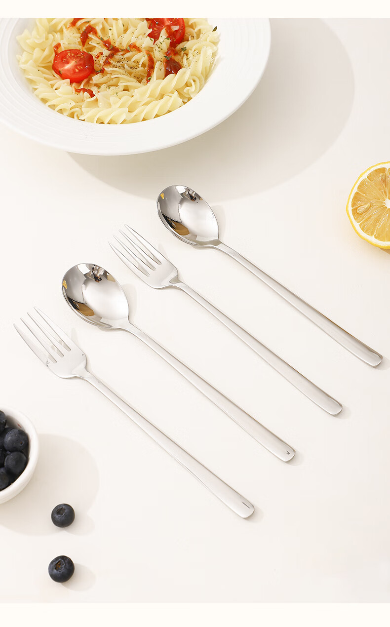CAIZHI 304 Stainless Steel Spoons, Large Household Soup Spoons, Eating Spoons, Long-Handled Round Spoons, Set of 2, CZ6800 20