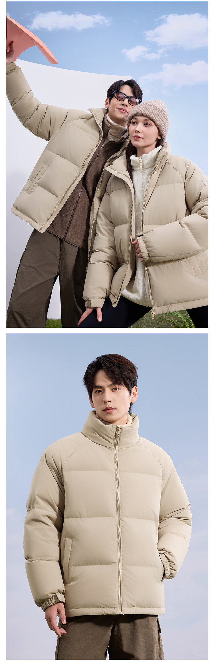 JD Original down Jacket for Men And Women, Couple Style, Duck Down Winter Warm Coat Puffer Jacket Thickened Short Pure Gray 2XL 12