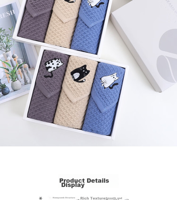 Xinya Towel Gift Box, Shanhai Guan Pure Cotton Towels, 2 Pieces, Gift for Company Group Purchase, Employee Benefits, Business Gift, Includes Carrying Bag 10