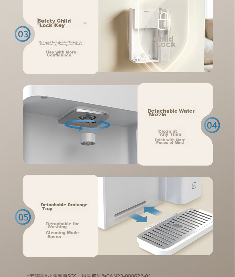 PHILIPS Home Instant Hot And Cold Wall-Mounted Fast-Heating Water Dispenser Compatible with PHILIPS 1200G High-Flow Reverse Osmosis Water Purifier ADD4826 21