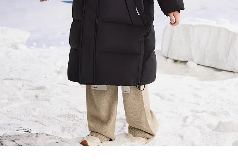 YAYA Kids Down Jacket Boys and Girls Winter New Long Over-the-Knee Extreme Cold Parent-Child Coat HR 17