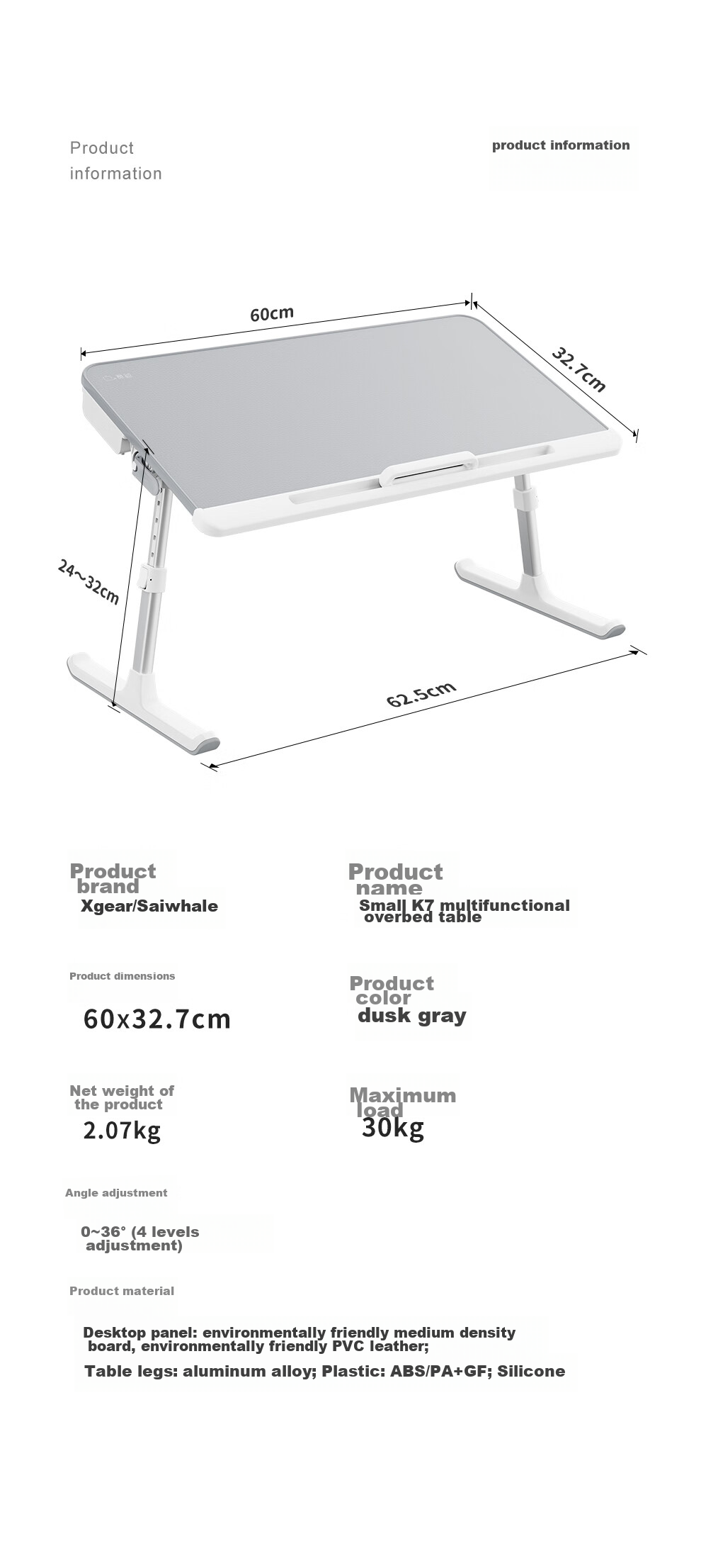 Saijing Small K7 Bed Desk, Study Table, Picture Book Stand, Reading Rack, Foldable Learning Table, Portable Writing Desk 11