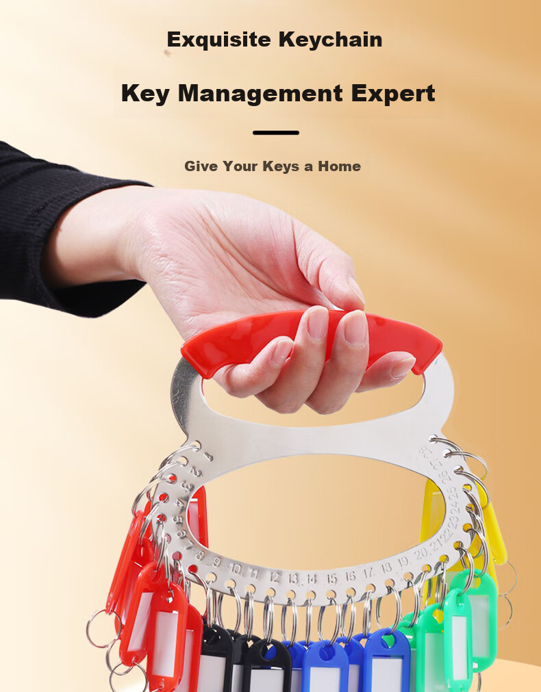 Siyicai Key Ring, Landlord Key Tray Management Number Key Storage Organizer, Multi-Hook Key Holder, Key Tag Label, Key Plate Wristband, Key Board, 11 Digits 4